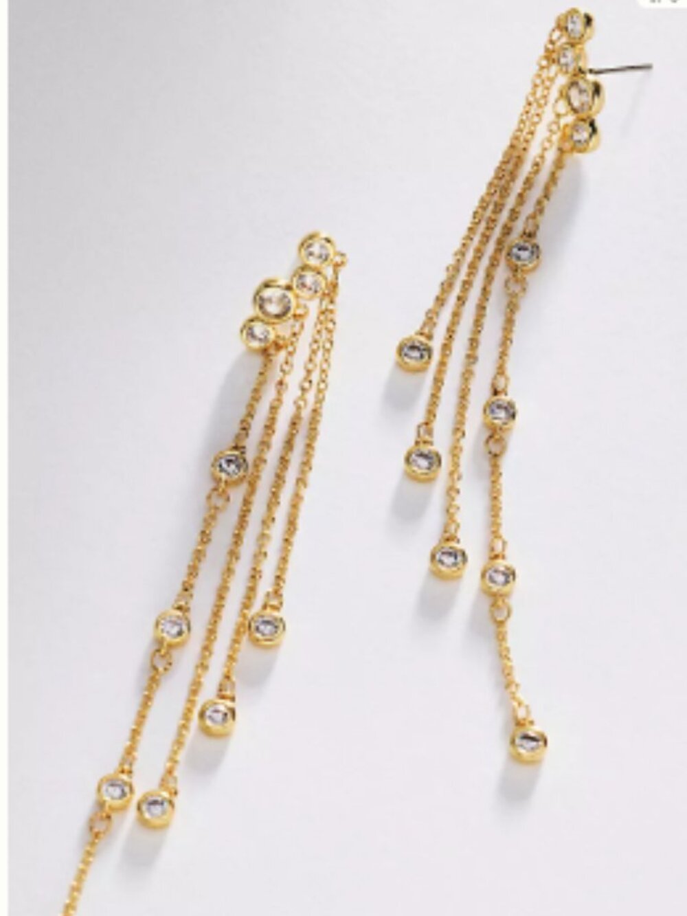 Anthropologie Crystal Fringe Earrings NWT